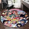 1 Stück Sailor Moon Anime Runder Teppich Bürostuhlmatte, Rutschfeste Matte für Heimdekoration, Saisonales Geschenk, Geeignet für Büro, Wohnzimmer