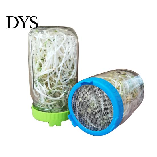 Sprouting Lid Easy To Clean Good Drainage Mason Jar Germinating Plastic Sprout with Stainless Steel Screen for Household Kit