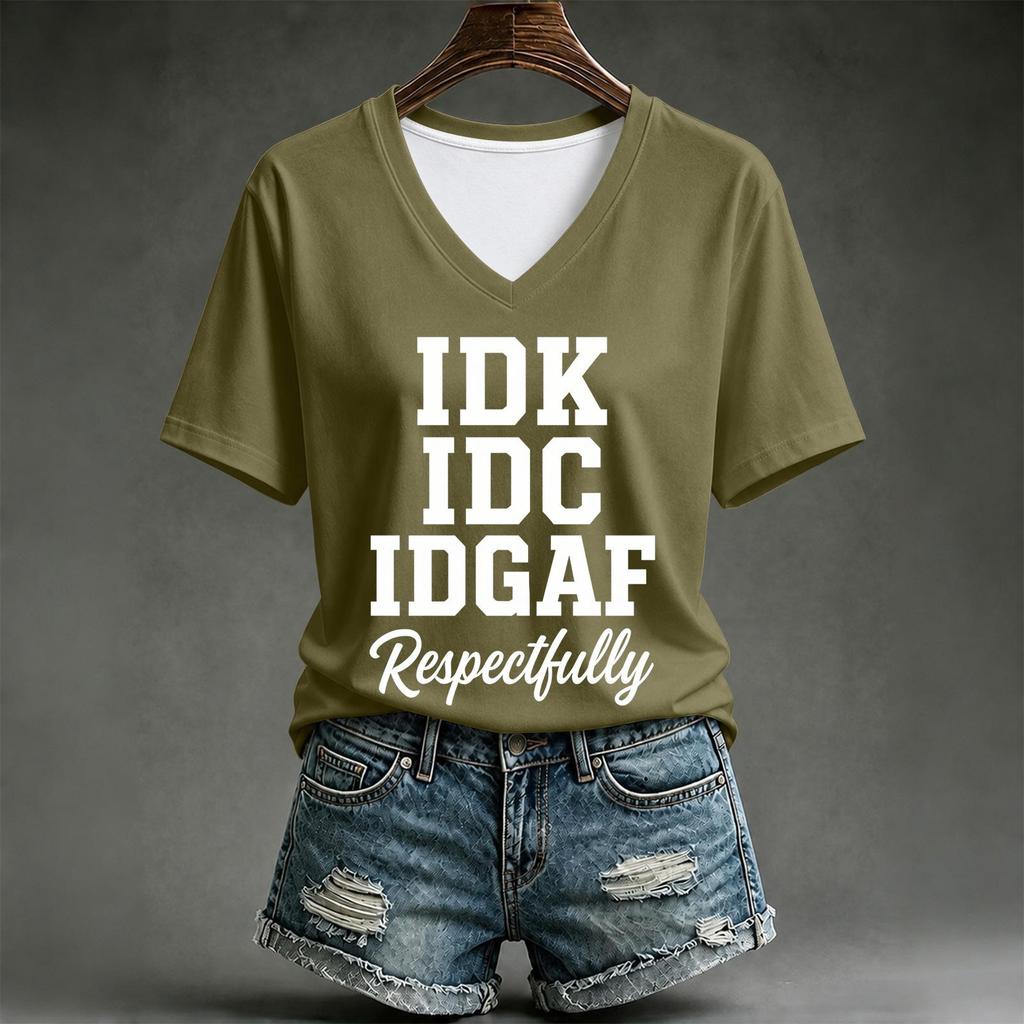 Women's Casual Letter Print Short Sleeve T-Shirt