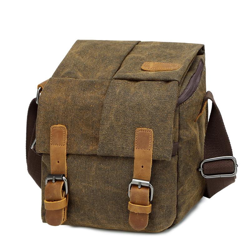 Vintage Canvas Fotografie Schultertasche Sling SLR Kamera Tragetasche Kleine Reisetaschen für Nikon Sony Canon