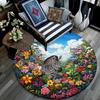 Zebra Round Area Rug,Carpet Rug for Living Room Bedroom Sofa Playroom Decor,Non-slip Floor Mat