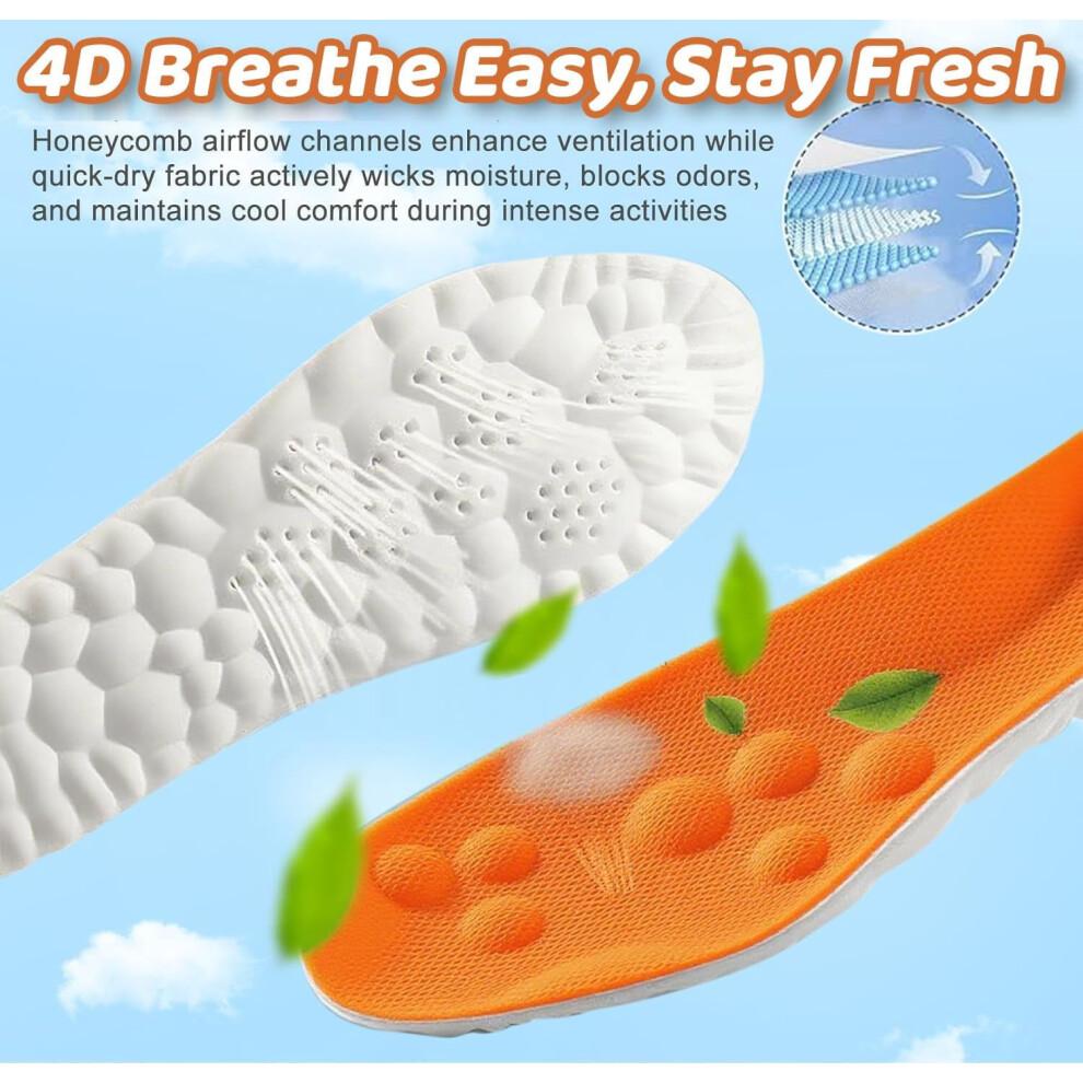 4D Cloud Insoles for Men Women, Memory Foam Insoles with Elastic Strong Arch & Shock-Absorbing