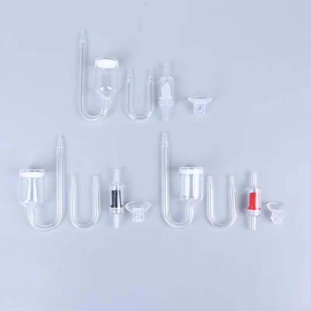 Transparent Glass CO2 Diffuser Refinement Suction Cup Glass Tube  Aquarium Plant Supply