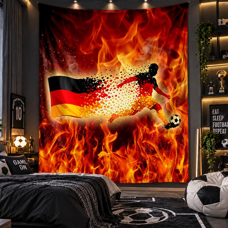 Wandbehang Teppich Deutschland Fußball Druck Stoff für Wohnzimmer Schlafzimmer Heimdekoration