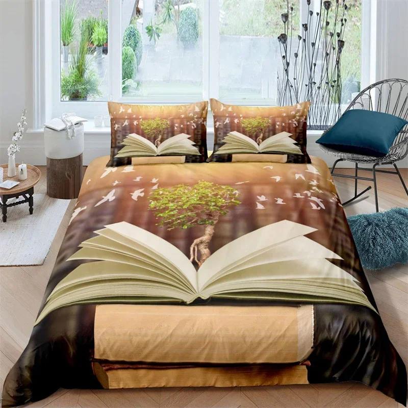 Magic Book King Twin Queen Duvet Cover Set Planet Galaxy Bedding Set Microfiber Star Comforter Cover for Kids Boys Girls Student