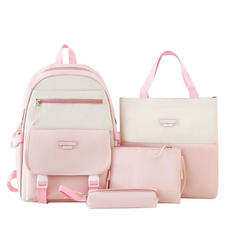 New Contrasting Color Schoolbag for College Students Lightweight and Large Capacity Backpack Carrying