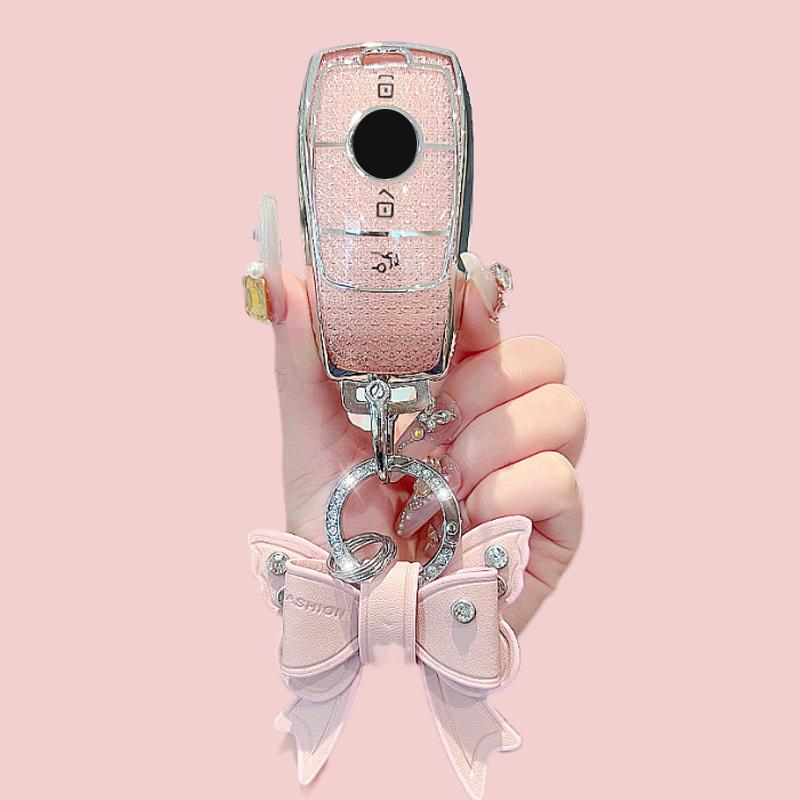 Pink TPU Car Key Case Cover For Mercedes Benz E GLC CLE CLA GLB S G Class GLS W177 W205 W213 W222 X167 AMG E200 E260 Shell Fob