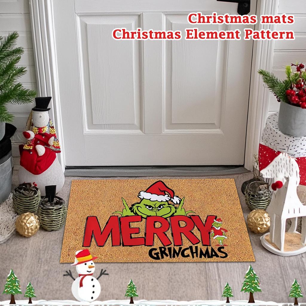 Christmas Mat Non-Slip And Washable Doormat Decoration Door Mat Entrance Rugs