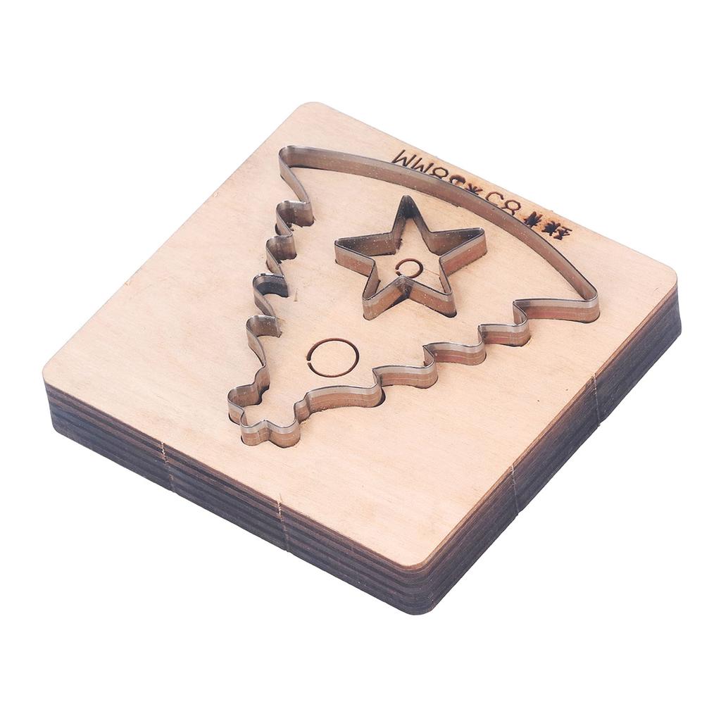 Leder-Stanzform mit Weihnachtsbaum-Motiv, 11 x 10,5 x 2,3 cm, Lederschneider aus legiertem Stahl für Heimwerkerarbeiten