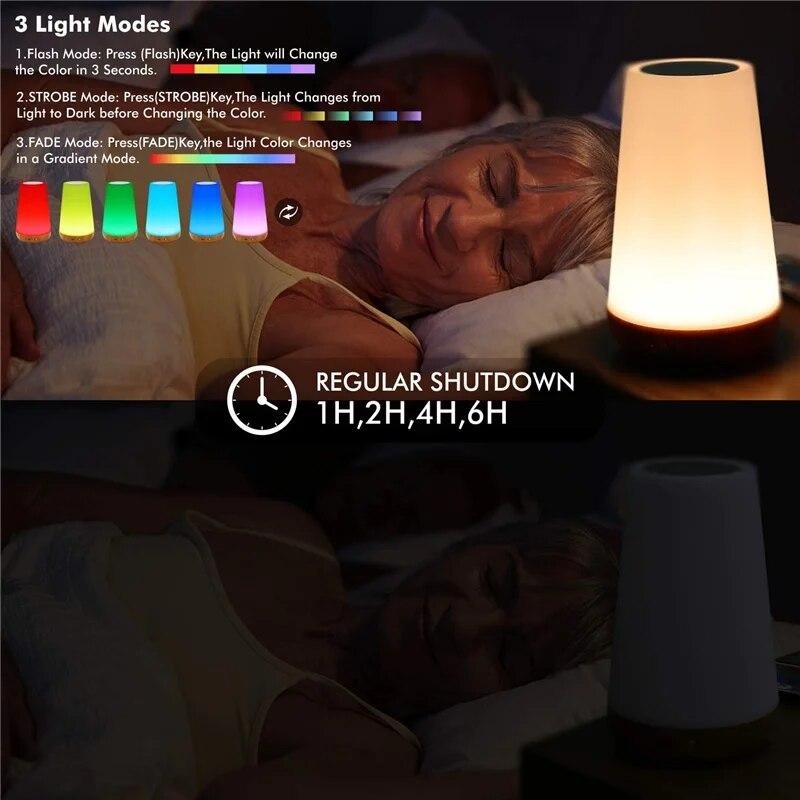 Dotykové nočné svetlo, Nočné svetlo do spálne/Stolná lampa s diaľkovým ovládaním, Stmievateľné, Malé nočné svetlo so 13 meniacimi sa farbami