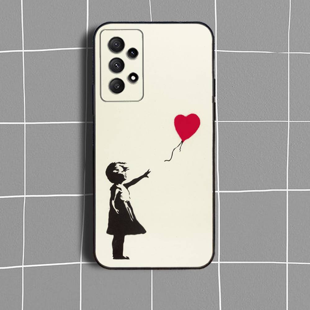 G-Graffiti A-Artist Banksy-S Phone Case For Samsung Galaxy A 91,80,73,72,71,53,52,51,22,5G Shockproof Soft Black Cover