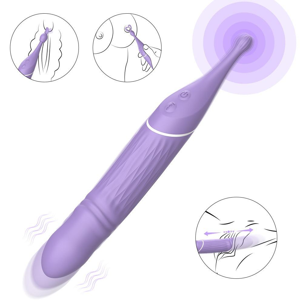 Women's Vibrating Wand Massager - 10 Speeds G-Spot Clitoral Stimulator, Waterproof Silicone Sex Toy for Adults