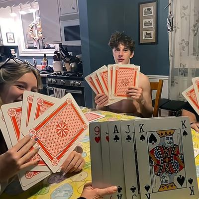 [Giant Playing] Jumbo Giant Playing Cards | 2x Larger Than Standard | Perfect for Parties & Outdoor Fun, Table Fun Games