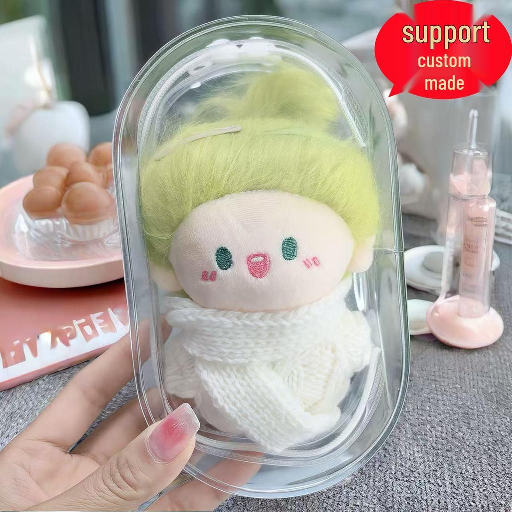 Transparent PVC Stroller Bag for 15cm-16cm Cotton Dolls, Cute Plush Figures, Outdoor Storage.