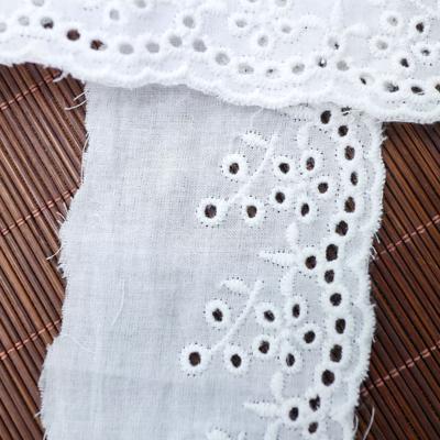 Dentelle de Broderie en Coton Blanc DIY Accessoires de Vêtement faits à la Main Jupe Rideau Lit Broderie Creuse