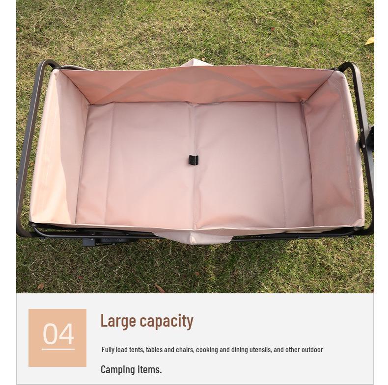 Portable Folding Cart for Camping & Shopping with 7-Inch Wheels
