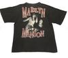 Marilyn Manson Musica manica corta colore nero cotone ristampa AHN00228 T-Shirt Unisex