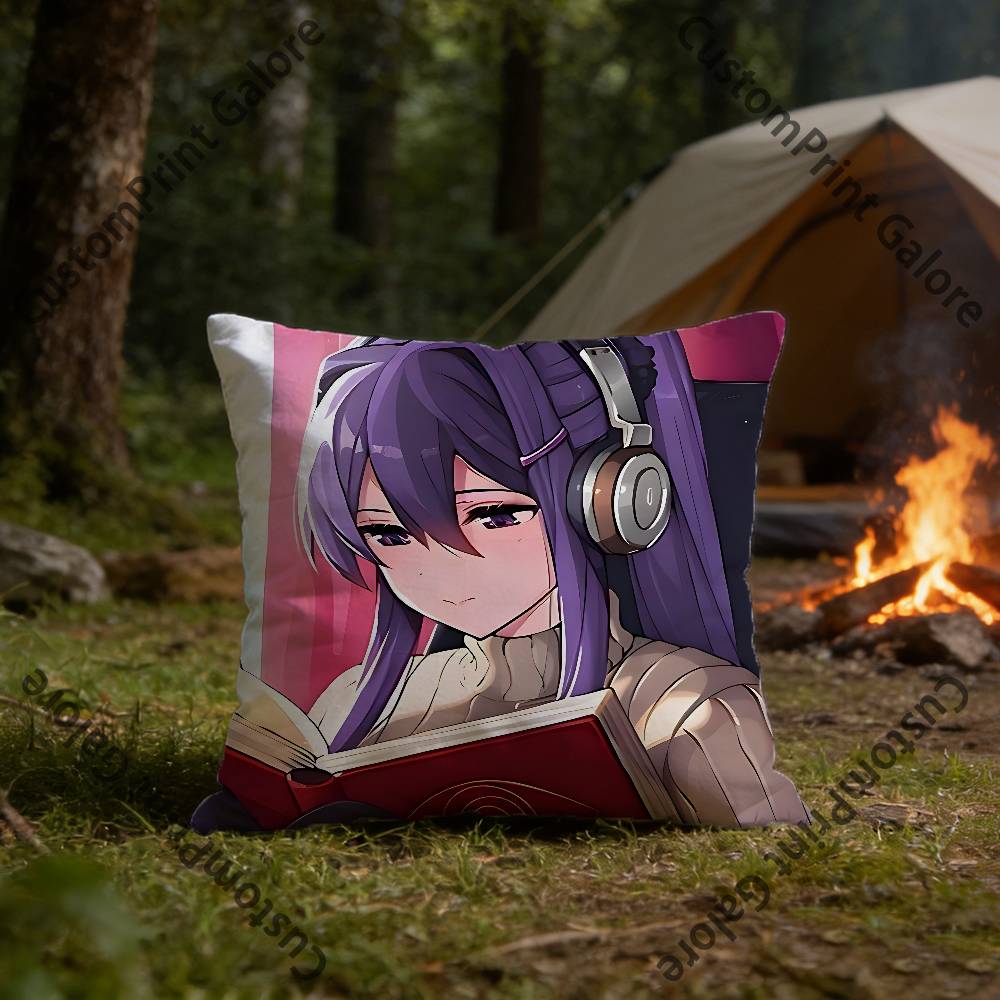 

Anime Girl YYuri Pillow Cover Polyester Square Cushion Case 45 cm Decorative for Home Couch Bed Car Decor 30x30 cm