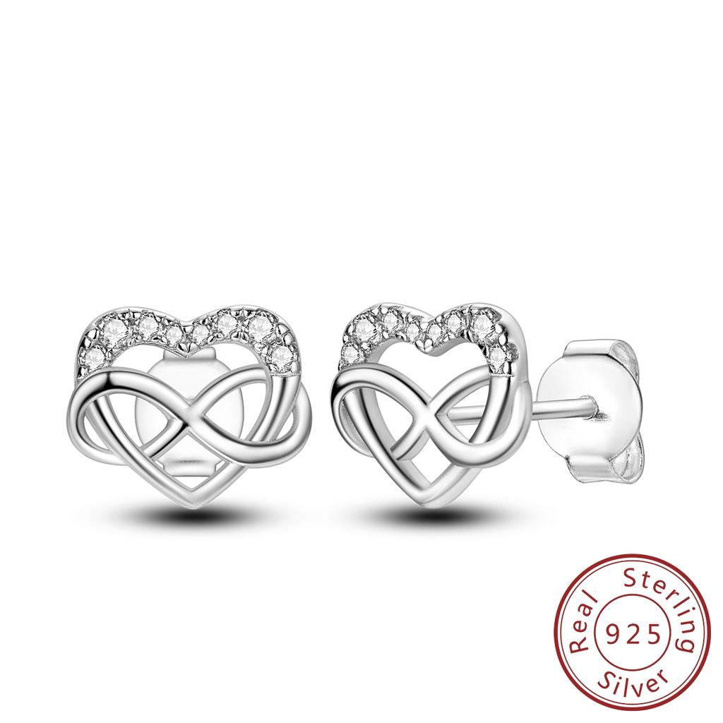 Copper Hoop Earring For Women Heart Star Clover Stud Engagement Wedding Jewelry Gift