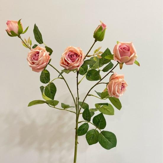 Artificial Roses Flowers for Flower Arrangement Realistic Fake Rose Branches with 4 Head Blooms And 2 Bud for Party Wedding Centerpiece Home Table