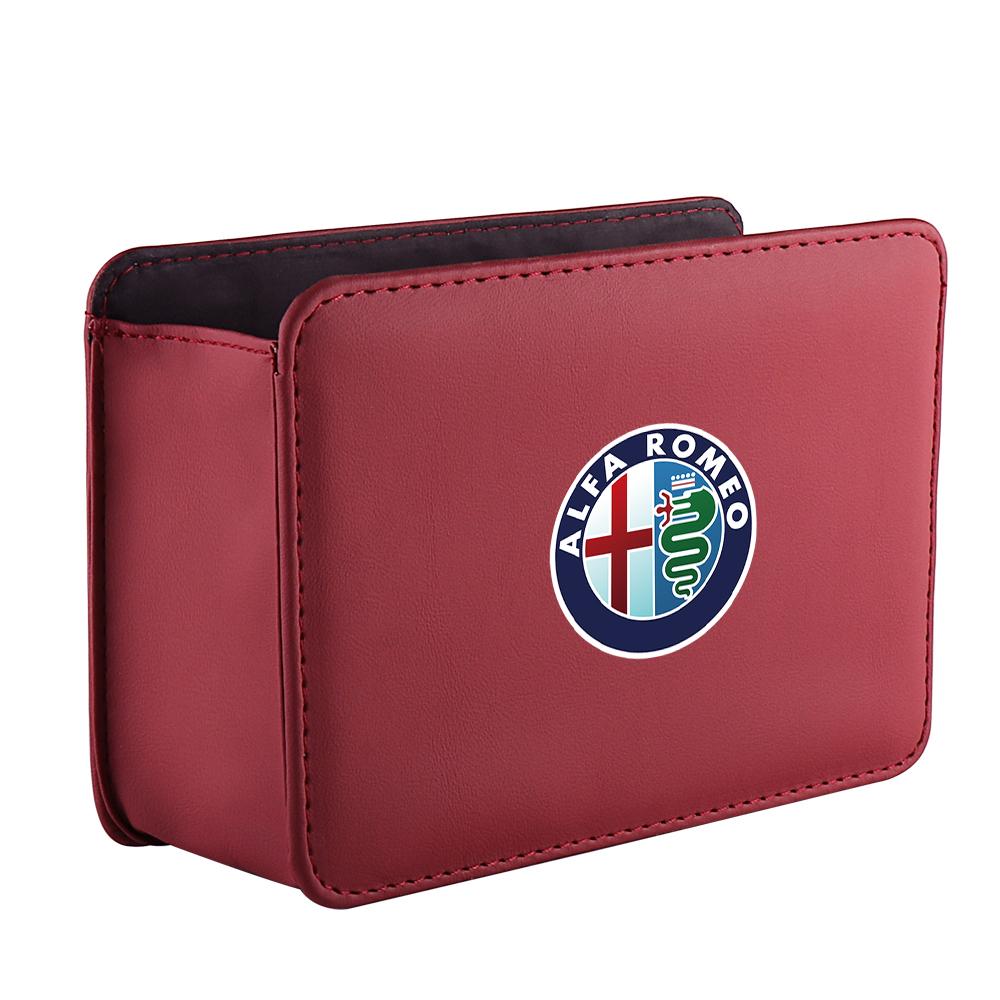 

For Alfa Romeo 1PCS Car Emblem Storage Box Car Door Seat Back Organizer Accessories For Alfa Romeo Giulia 147 Mito Stelvio Sport