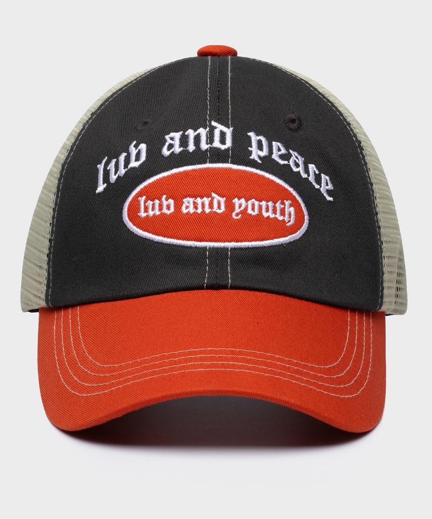 Likkeullou Rc Luv N Peace Ball Cap Charcoal Orange