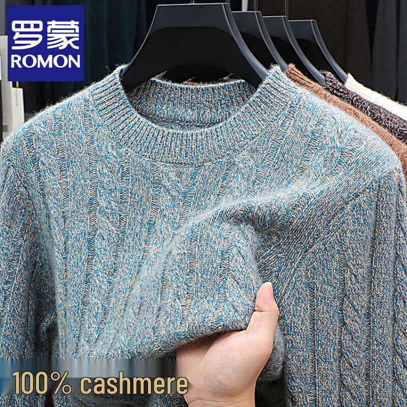 

Romon Men s Thick Cashmere Round Neck Sweater XL