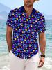 [Printed Design – Not Textured] Men'S Dopamine Colorful Floral Shirt, Summer Energetic Short Sleeve, Fashionable And Artistic Shirt, Handsome And
