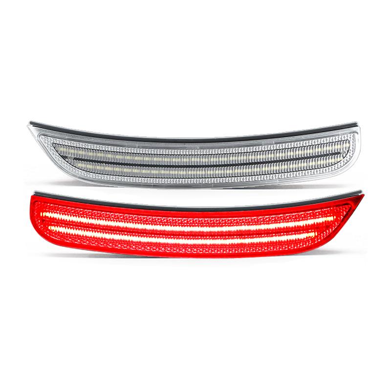 

For Dodge Charger 2015-2022 Clear & Smoked Lens LED Side Marker Lamp Amber Front Red Rear Side Fender Reflector Lights