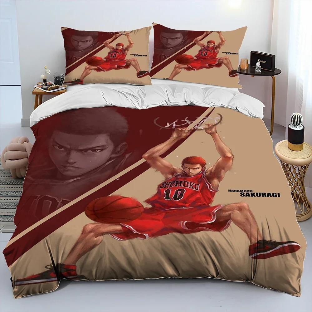 Slam Dunk Japan Anime Cartoon Comforter Bedding SetDuvet Cover Bed Set Quilt Cover PillowcaseKing Queen Size Bedding Set Kids