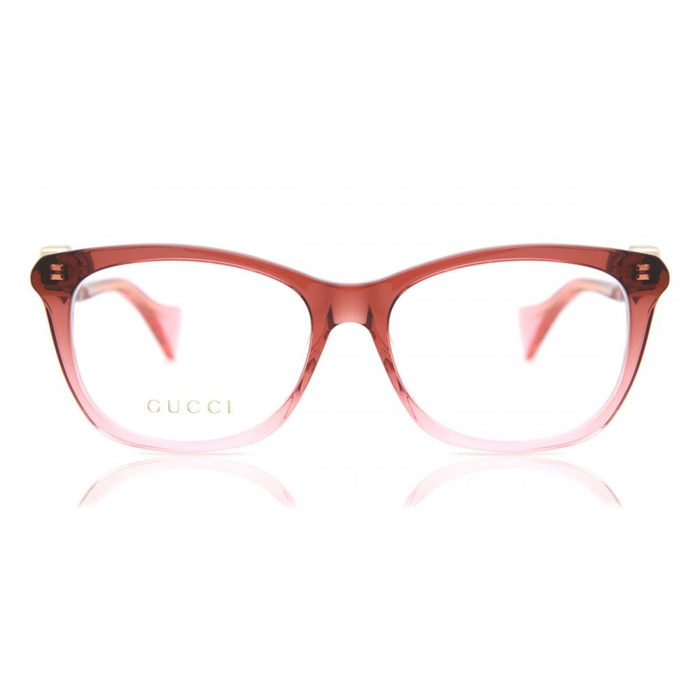 

Gucci Gg1012o 003 Women Eyeglasses Shiny Burgundy Pink/54
