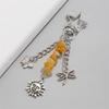 Fashionable Stars Moon Sun Pendant Keyring Holder for Women and Girls Bohemian Colorful Beads Jewelry Accessory