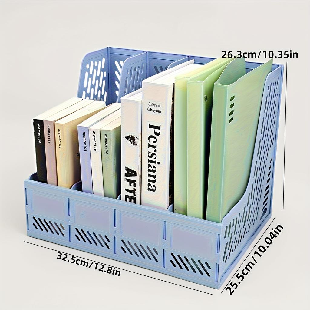 Splicable Plastic Desktop File Rack Vertical A4 Document Holder Multi-grid Magazine Organizer Office Stationery Storage