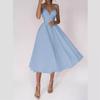 Multi-Color European & American Women's Sexy Swing Evening Dress with Spaghetti Straps