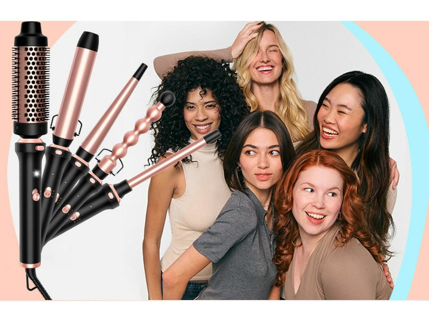 5-in-1 Multifunctional Hair Styler Set with EVA Storage Bag