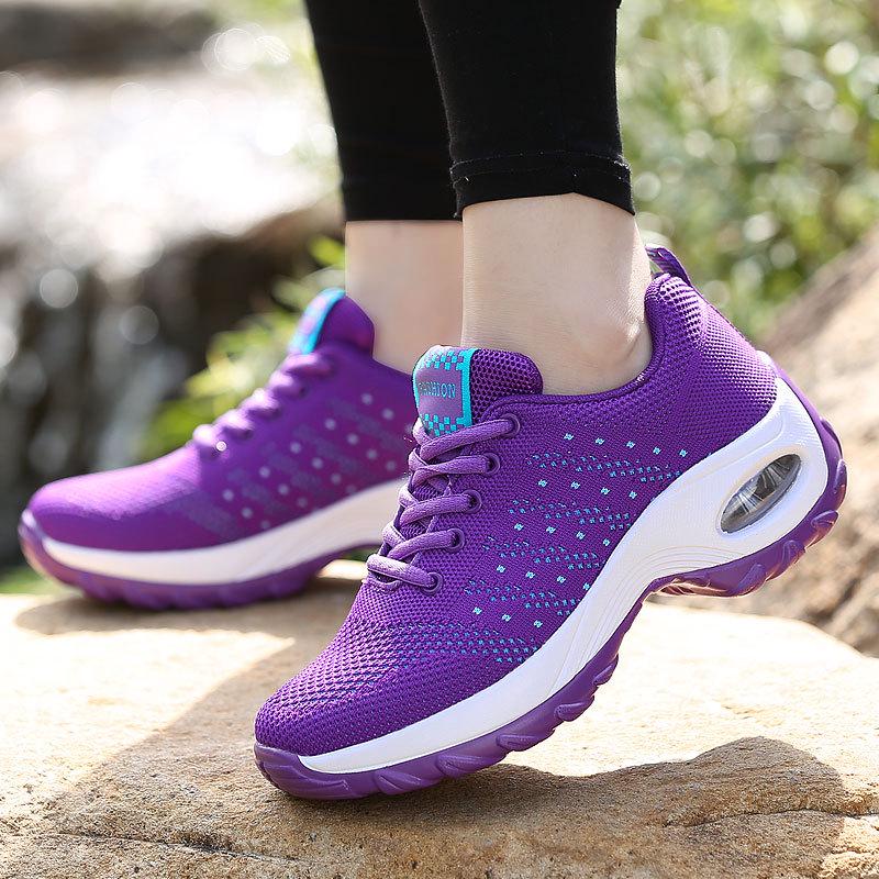 2025 Autumn and Winter New Fly-woven Rocking Shoes Women's Platform Lightweight Versatile Lace-up Dance Shoes Mother Casual Shoes