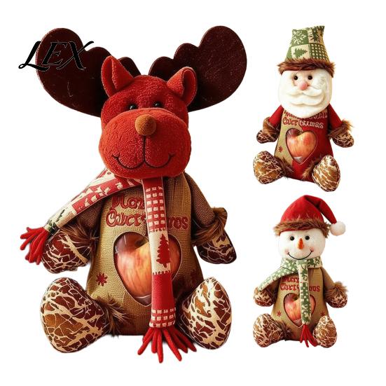 Reusable Storage Bags for Holidays Christmas Burlap Gift with Clear Window, Santa Snowman Goodie Kids Reindeer Drawstring Pouch, Holiday Treat