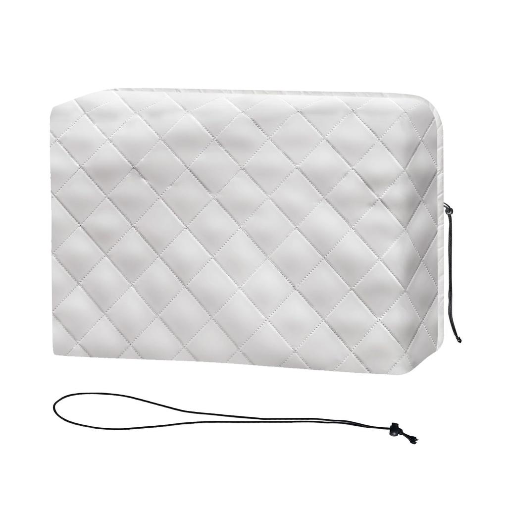 Indoor Air Conditioner Cover White Window Unit Dust Protection Cover with Adjustable Straps for Window AC