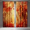 Sunset Forest Leaves Drapes Autumn Trees Maple Natural Landscape Curtains Decorative Set Of 2 Made Polyester