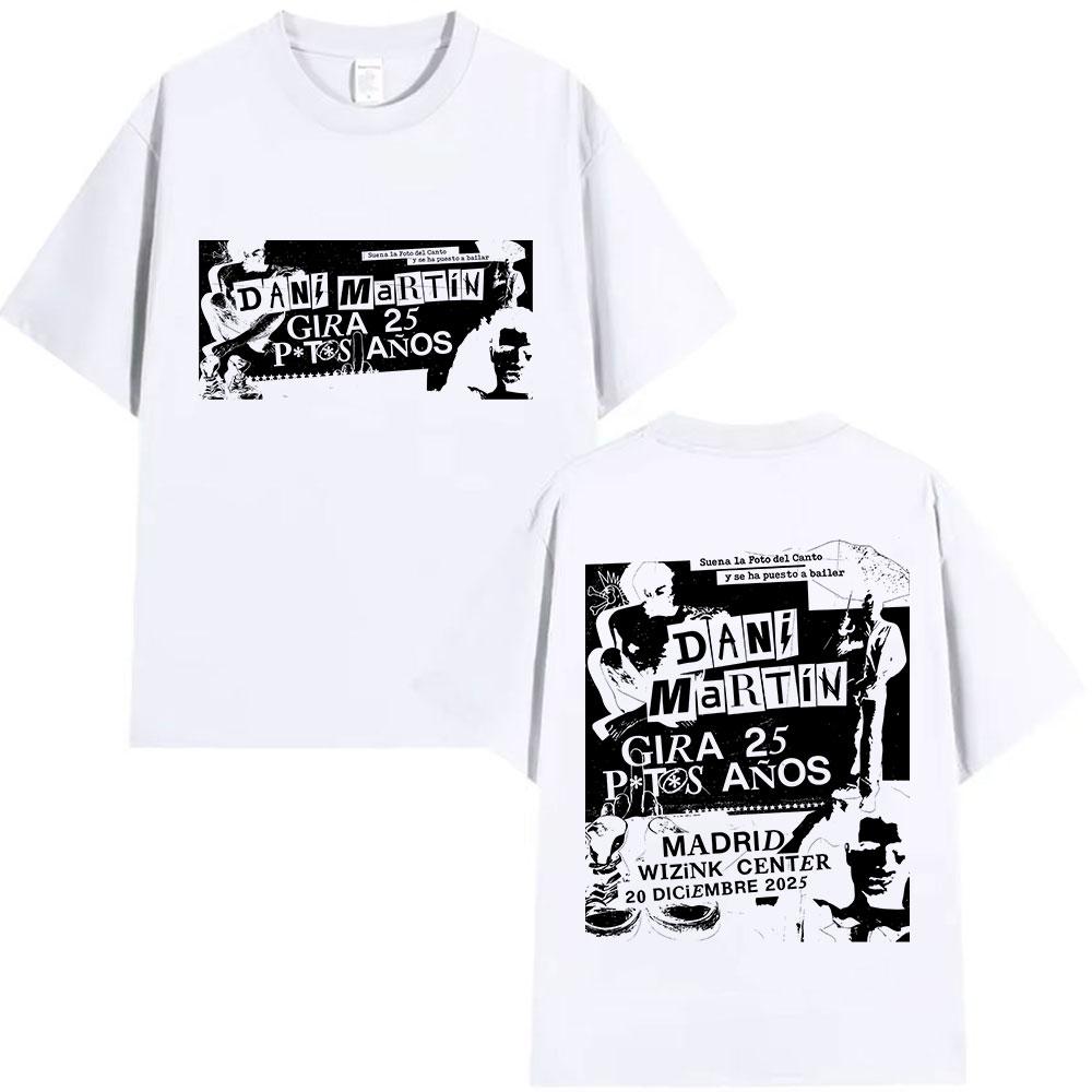 Rock Band Dani Martin Tour 20252026 Graphic TShirts Mens Gothic Hip Hop Short Sleeve Tshirt Pure Cotton T Shirt Streetwear