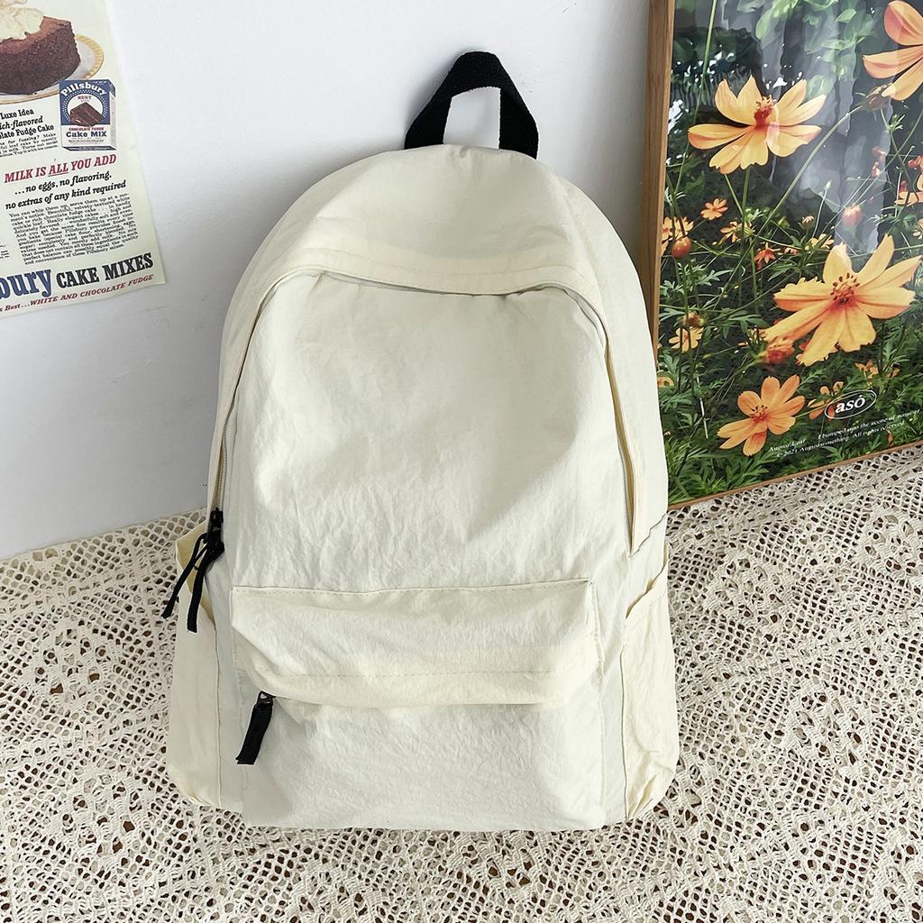 Japanese solid color schoolbag male college student versatile simple travel backpack female high school student large capacity computer backpack