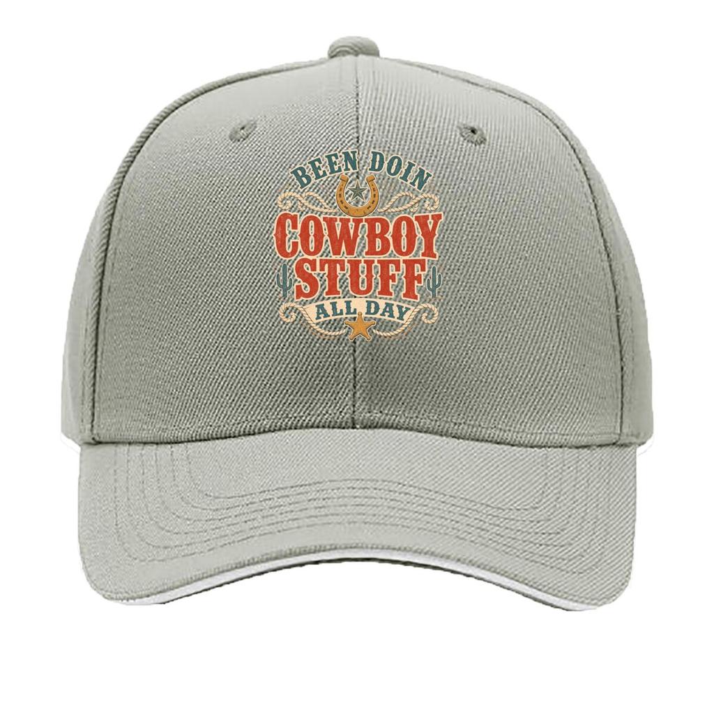 All Day Cowboy Spirit Quote Sandwich Baseball Cap Sun Cap Outdoor Workouts Hat