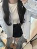 Women's Blue & White Striped Long-Sleeve Bow Print Shirt - Mid-Length, Unique Design, Early Autumn, Stylish Sun Protection Top