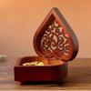 Wind Up Music Box,Heart Shape Retro Wooden Carved Mechanism Musical Box Gift for Lover Girlfriend Wife Husband