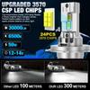 2Pcs Canbus H4 LED Headlight Bulbs High Low Beam 30000LM Car Motorcycle Lights 24pcs 3570 CSP Turbo Led Diode Lamps Auto Moto Headlamp 12V 6500K