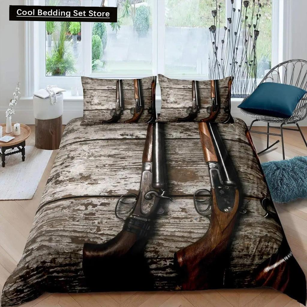 Western Cowboy Duvet Cover Set Vintage Farmhouse Bedding Set For Kids Boys Teens Queen Size Soft 2/3Pcs Polyester Quilt Cover
