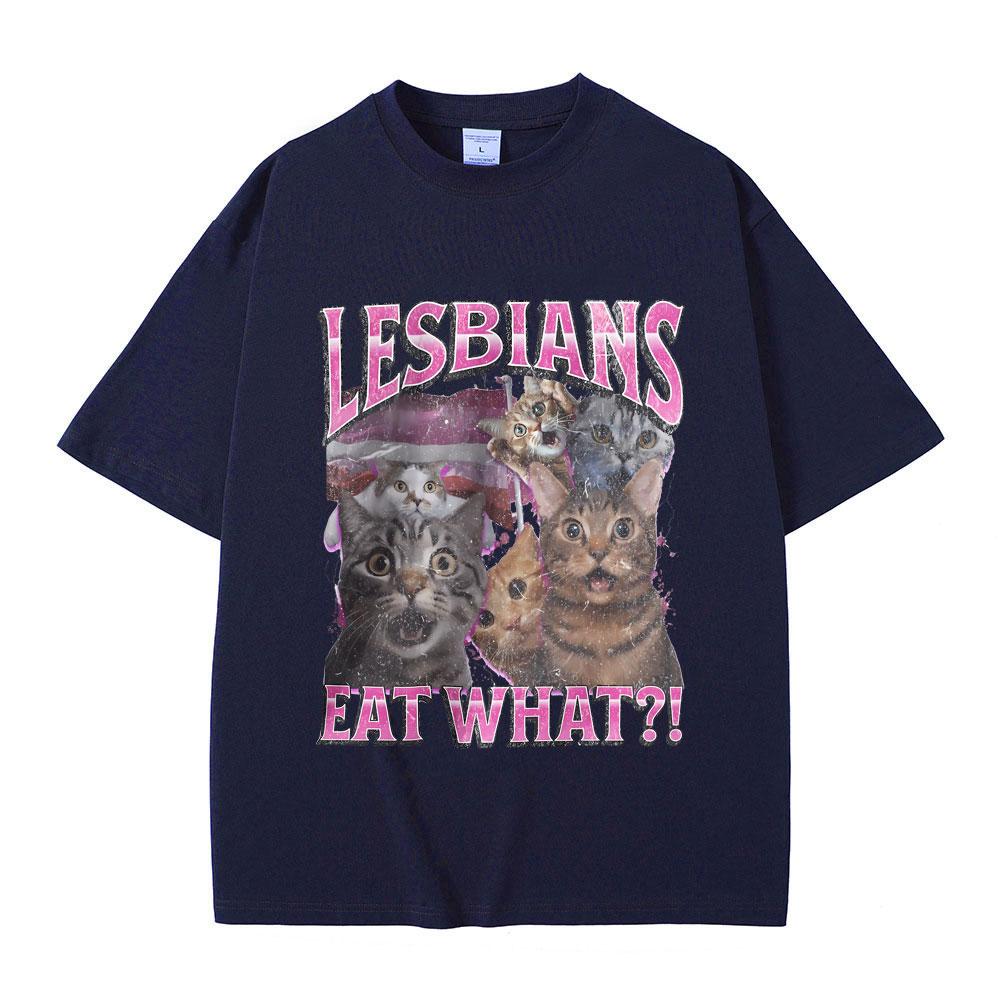 

Лесбиянки Едят Что Графическая Футболка Унисекс Повседневная Высококачественная Футболка из Чистого Хлопка Мужская Женская Модная Оверсайз Уличная Одежда Футболки XL