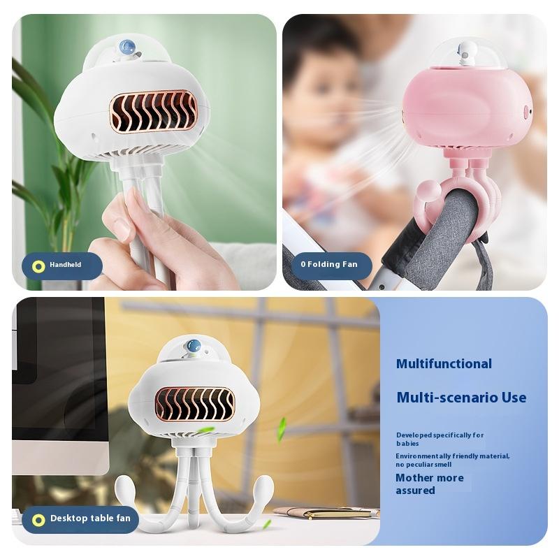 Stroller Small Fan Small Octopus Fan Trolley Fan Children Outdoor Dormitory Small Fan