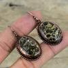 Turritella Agate Earring Electroformed Copper Earrings Antique Jewelry Real Gemstone Earrings Gifts For Wife Handmade Electroformed Jewelry