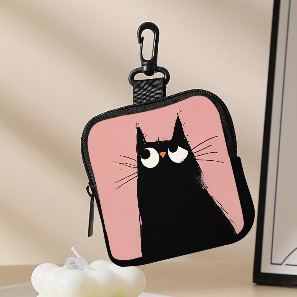 

Cute Mini Cat Coin Purse PVC Water-resistant Wallet Lightweight Portable Zipper Storage Bag Friends Gift